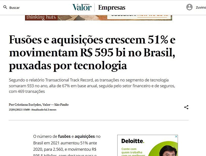 Fuses e aquisies crescem 51% e movimentam R$ 595 bi no Brasil, puxadas por tecnologia